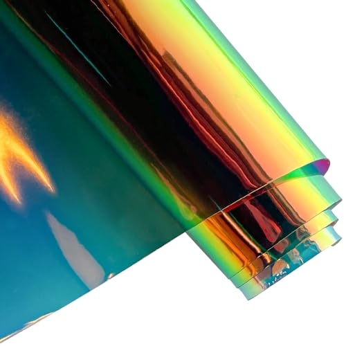 Vinyle plastique holographe iridescent Cadet 40x137cm calibre 16 pour couture et design de sac