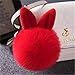 Produktbild N / A MSK-DUC7 Keychain gefälschtes Kaninchen Haar Ball Keychain Kaninchen Keychain Schlüsselring (Color : Red)