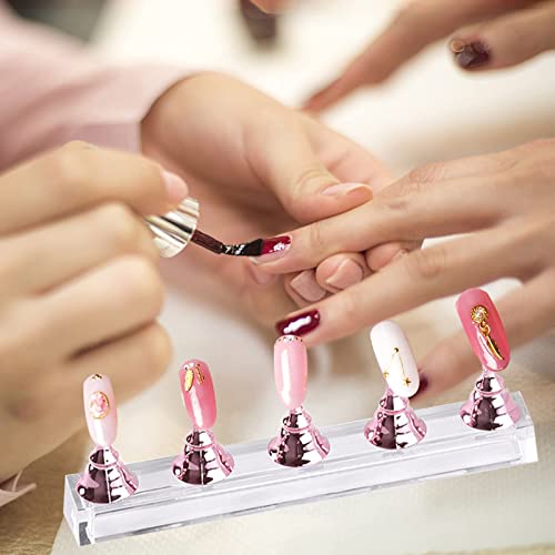 Ttxxontyely 4 Set Acrylic Nail Stand,Nail Practice Display Stand For Press On Magnetic Art Painting Stand Holder Nail Holder Tip For Salon And Home Diy Manicure Tool (Pink) #TOP4