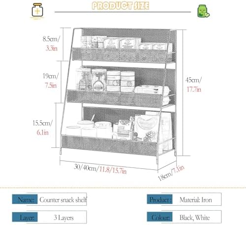 4-Tier Snack Display Rack for Countertop, Retail Storage Organizer & Drinks Holder, Wire Shelf for Home Office, Supermarket, Potato Chip & Food Stand image 3