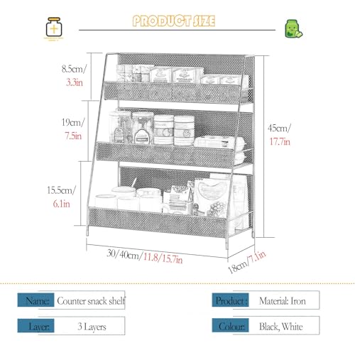 Support de rangement en fil métallique : présentoir chips multi-niveaux - 3