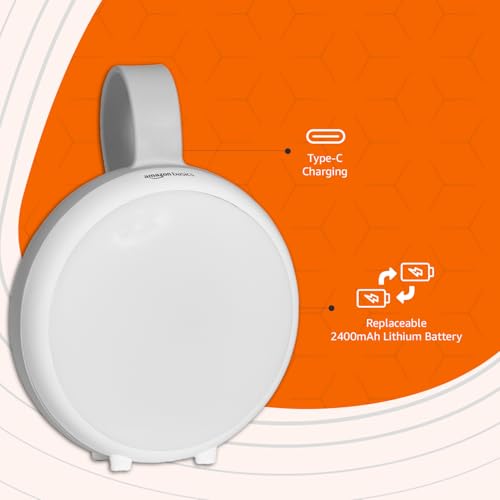 Image of amazon basics Rechargeable 180 3.7V 2400Mah Light Lantern | 3-in-1 Multi-Mode | Replaceable Battery & Type-C Charging : Amazon.in: Sports, Fitness & Outdoors, White