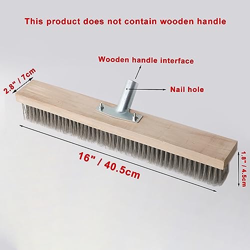 Image of 16 inch Heavy-Duty Rough Surface Floor Brush,Stainless Steel Wire Large Deck Scrub Brush 16 inch x 2.7 inch Removes Snow, Dirt & Grime on Drivways, Steps, Patios, Decks, Tile, Cement Without Stick (16 inch)