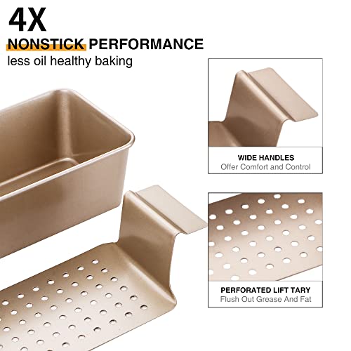 Buy Meatloaf Pan with Drain Tray HONGBAKE Healthy Nonstick Meat Loaf