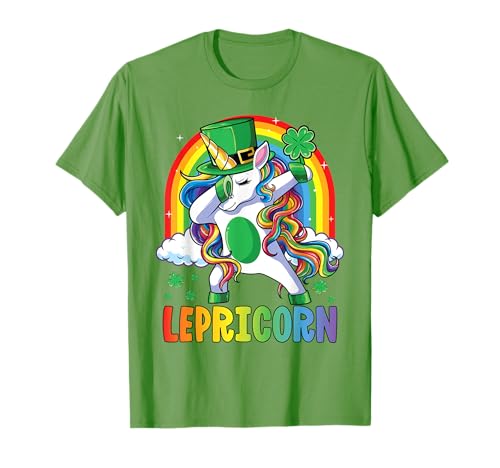St Patricks Day Shirt Girls Dab Unicorn Leprechaun Lepricorn Camiseta
