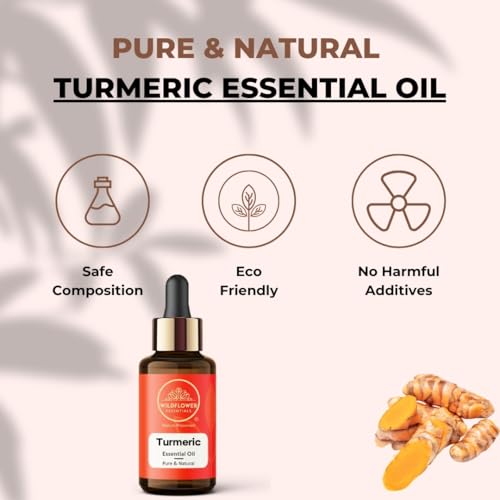 Image of Turmeric Essential Oil (Curcuma longa) Pure | Non-Sticky | Non-greasy | Lightweight | Men & Women | All Skin Types | Steam Distilled 30ml