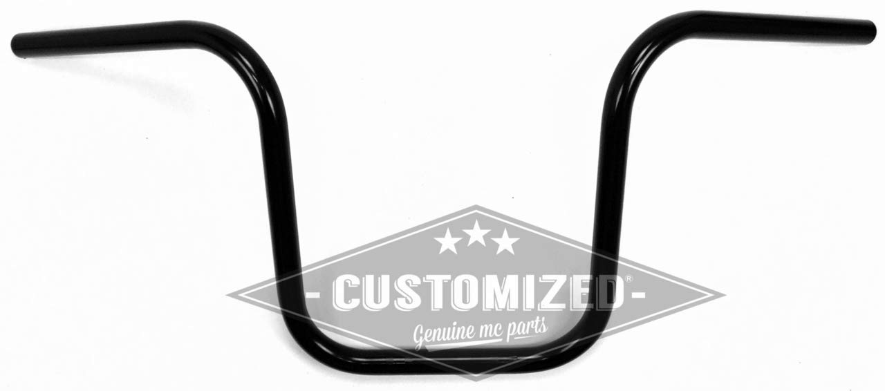 Guidon Moto 7/8" (22mm) Ape Hanger 22cm - Noir, Universel Pour La Plupart Des Motos