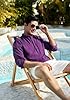 Enlision Mens Purple Cotton Linen Shirts Long Sleeve Shirt Button Down Henley Shirts Lightweight Casual Plain Tops for Men 4XL #3