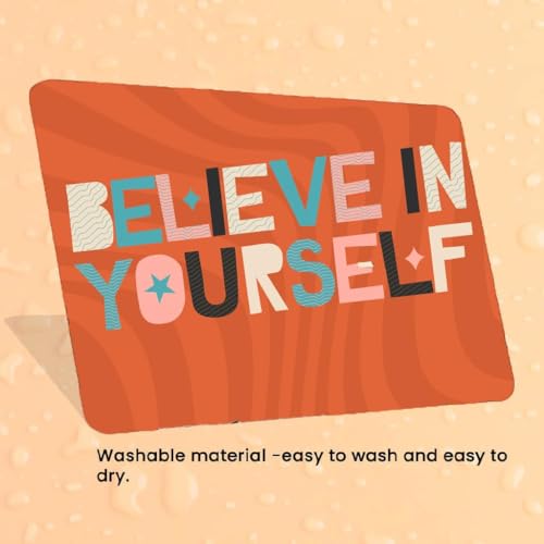 Image of Cute Printed Mouse Pad with Anti-Slip Rubber Base & Smooth Surface | Mousepad for Laptop, PC, Gaming, Office, Study, Work from Home & Desktops | Believe in Yourself Design