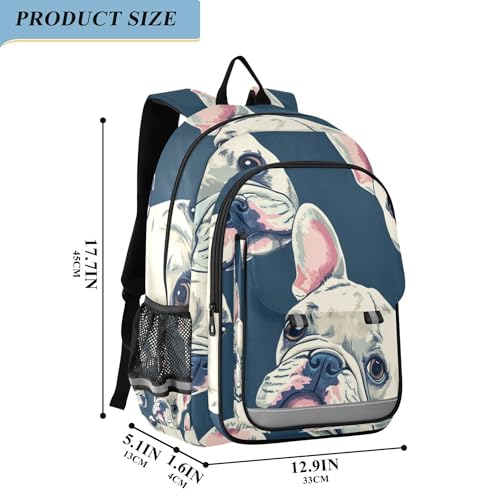 Cute French Bulldog Animals Backpack Lightweight Daypack Laptop Backpack School Elementary Travel Computer Bookbag2