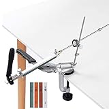 Professional Knife Sharpener Kit, Stainless Steel Chef Knife Sharpening System, 360° Flip Design, Rotation Fixed-Angle, With 4 Whetstones, Kitchen Knife Sharpening set & Blades Polishing Tool (Silver)