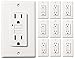 Faith 15-Amp Self-Testing Slim GFCI Outlet with Indicator Light, Wall Plate Included, White, 10-Pack