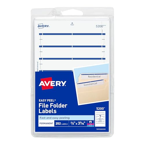 Etiquetas para archivar permanentes Avery de alta adherencia y color azul oscuro