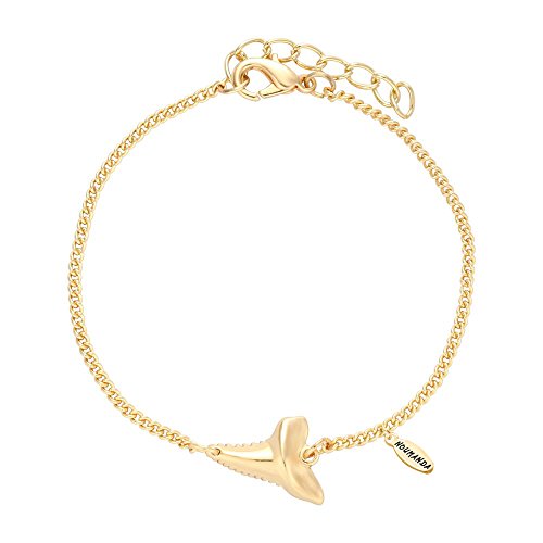 NOUMANDA Gold Tone Shark Tooth Charm Bracelet