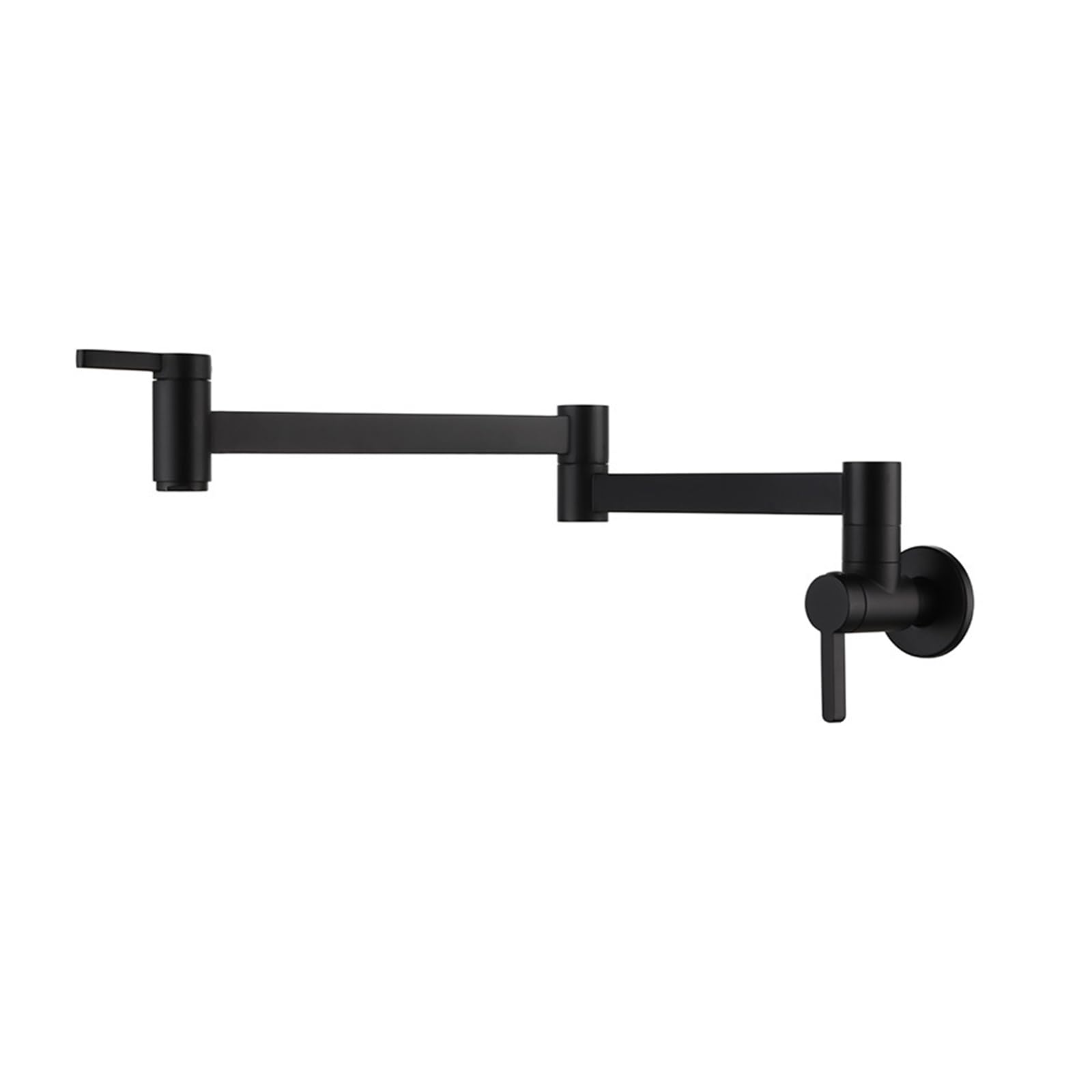 Grifo de Llenado de Ollas para Cocina Grifo de Cocina de Latón con Brazo Oscilante Doble Plegable de Refrigeración Individual Montado en La Pared,Negro