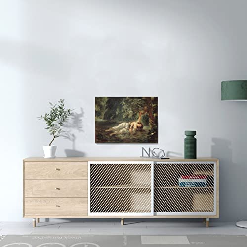 La mort d'Ophelie Eugene Delacroix Toile Imprimée Shakespeare Tableau Décoratif