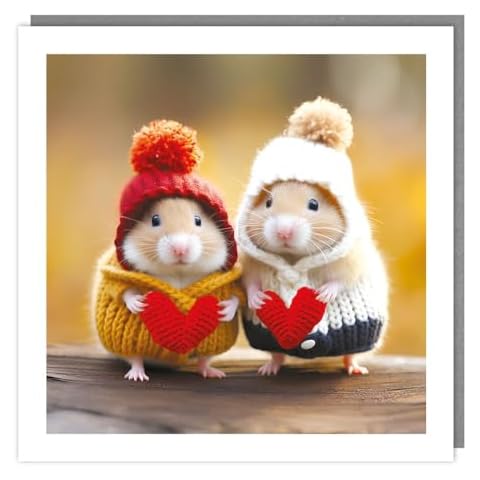 Hamsters with Love Hearts Greeting Card Cover