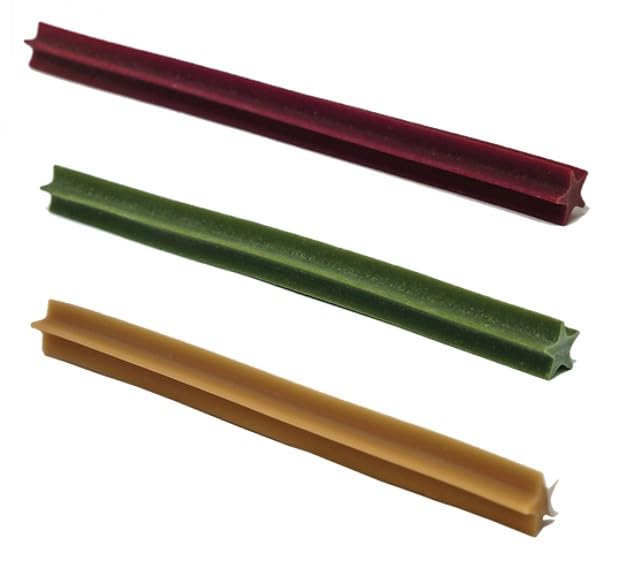 Mak's Patch Vegan Dog Treats - Fruit & Veg Star Sticks (Medium) 14cm/17g in 3 Flavours - Mixed Box of 20 Treats