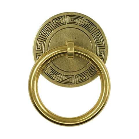 VIVOCC Front Door Knocker Brass Cabinet Handle 2 Inch, Antique Knobs Knocker Mini Hardware Pull Rings for Wardrobe Drawers Cupboard Decor, Halloween (Color : Gold) Cover