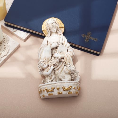 Image of KOMI Jesus Christ Resin Holy Water Font for Home Altar Wall Hanging Decor Catholic Gifts