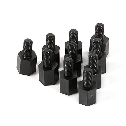100st M3 hane hona hex-avstånd hane hona Svart nylon hex-avstånd blandat set 6mm+6mm