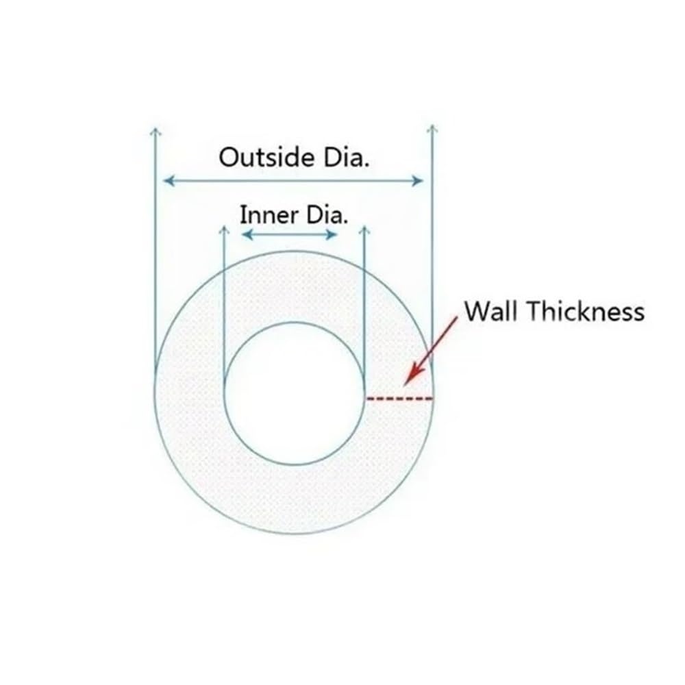 Manguera de goma flexible Tubo flexible de silicona 1 metro, diámetro interior 0,5 mm a 50, manguera transparente, tubo refrigeración por vacío(46 * 54mm)
