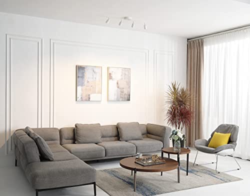 Vidalite Led Track Light, 7W Four Bulb Fixed Rail With Rotating Heads, 3000K Modern Interior Spotlight, White #TOP2