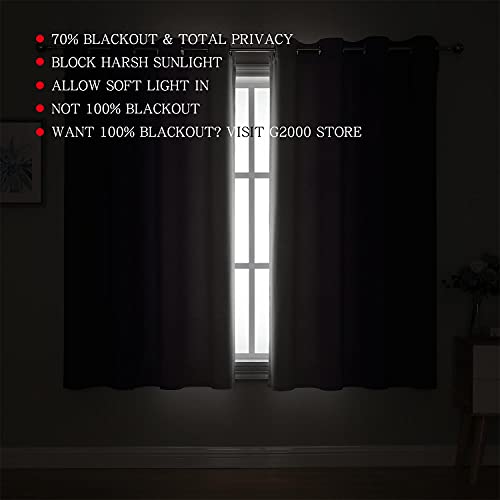 Image of G2000 Blackout Curtains & Drapes for Bedroom Living Room 63 Inch Length Purple and Greyish White Room Darkening Window Treatments Ombre Thermal Insulated Light Blocking Grommet Backdrop 2 Panels Set