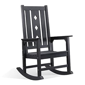 Alternative view of EFURDEN Rocking Chair, Weather Resistant Patio Rocker for Adults, Smooth Rocking Chair Indoor and Outdoor,350lbs Load (Black)