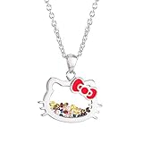 Hello Kitty Sanrio Womens Shaker Pendant Necklace 18' - Silver Plated Necklace Officially Licensed