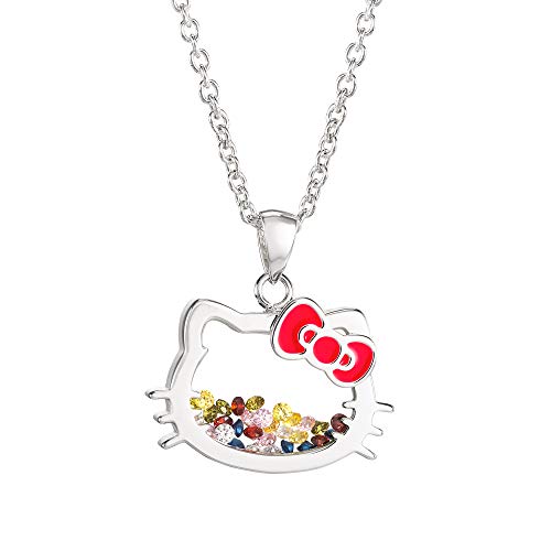 Hello Kitty Sanrio Womens Shaker Pendant Necklace 18