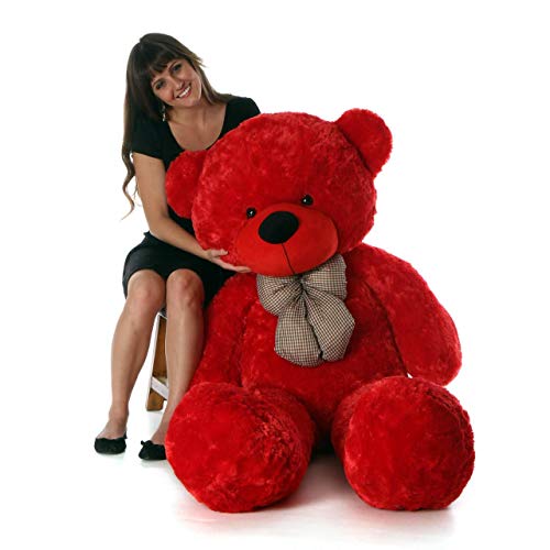 Image of AVSHUB Soft Toys Teddy Bear for Boys & Girls | Stuffed Cute Spongy Huggable & Lovable Teddy for Kids | Gift for Special Occasion Valentine's, Birthday, Anniversary (Size 6 Feet) Red