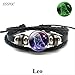 Produktbild BDCF Armband Zwillinge Leo Waage Skorpion Schütze 12 Konstellation Leuchtende Armband Leder Armband Sternzeichen Charm Armband Löwe