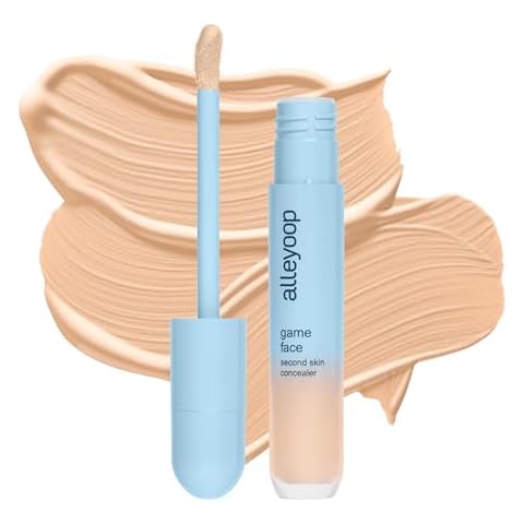 Alleyoop Game Face Concealer Makeup, Lightweight to Medium Buildable Coverage Under Eye Concealer, For Blemishes, Crease-proof and Hydrating with Aloe Stem Cell, Smooth Second Skin Finish - Standout Cover