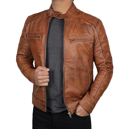 Chaqueta de hombre estilo retro en cuero sintético miniatura 1