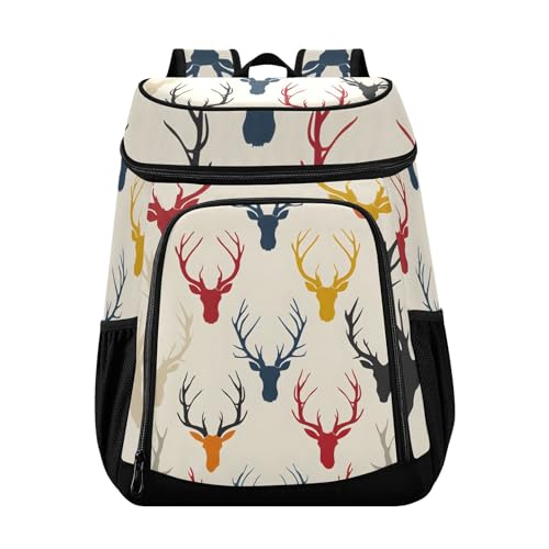 Elk Doodle Cooler Backpack Cooler Insulated Leak Proof Lunch Backpack 36 Cans Waterproof Soft for Men Women Picnic Hiking Camping Beach