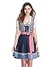 KOJOOIN Abito Donna Dirndl Bavaria Oktoberfest Set 3 Pezzi Camicia e Grembiule Dirndl Manica Corta Grembiule Bavarese Oktoberfest Cameriera Abiti da Festa