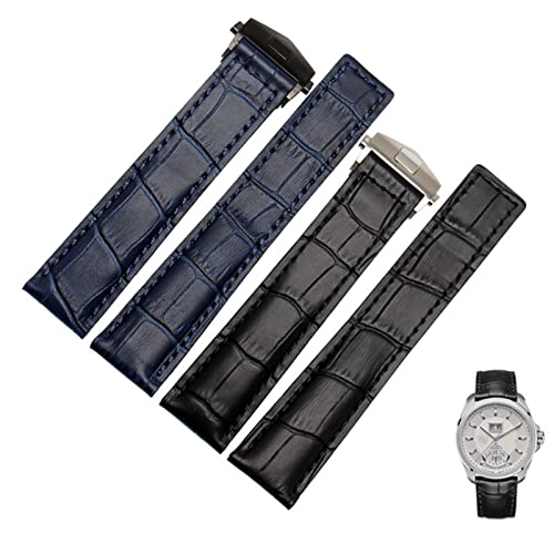 Bracelet de montre cuir véritable marron noir 22 mm pour le quotidien - 3
