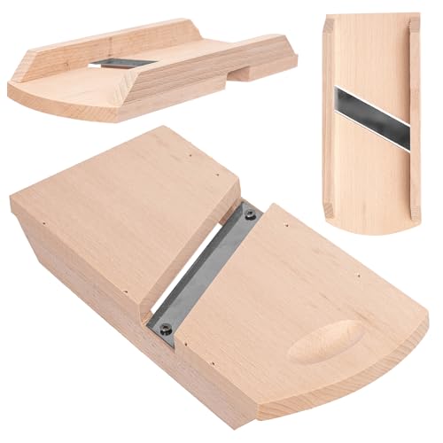 KADAX Gemüsehobel aus Holz, Krauthobel mit scharfen Edelstahlklingen, Gurkenhobel, traditioneller Kohlhobel, Küchenhobel für Gemüse, Gurkenreibe...