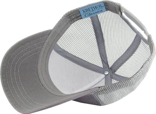 Image of KBETHOS Classic 5 Panel Cotton Twill Mesh Trucker Cap with Adjustable Snapback