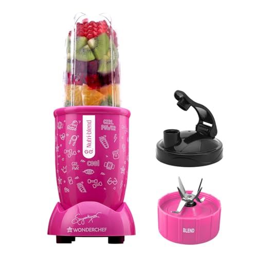 Wonderchef Nutri-blend GO, 22000 RPM 100% Full Copper Motor, 1 Unbreakable Jar, 400 W, 2 Year Warranty By Wonderchef, Recipe Book By Chef Sanjeev Kapoor, Pink For Rs. 1799