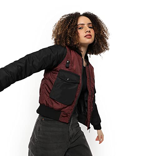 Image of PINACOLADA Women's Puffer Regular Fit Bomber Jacket For Winter Wear | Standing Collar | Full Sleeve | Zipper | Casual Jacket For Woman & Girl | Western Stylish Jacket For Women