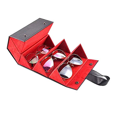 Yongqin Porta-óculos de sol, 5 bolsos, estojo organizador de viagem portátil e dobrável para mulhere