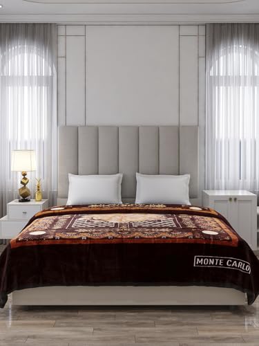 Image of Monte Carlo Double Bed Heavy Winter Blanket (160 X 220) Roman Plus 1 Ply Super Soft 550 GSM | 3 KG, (240x220 CM), Coffee