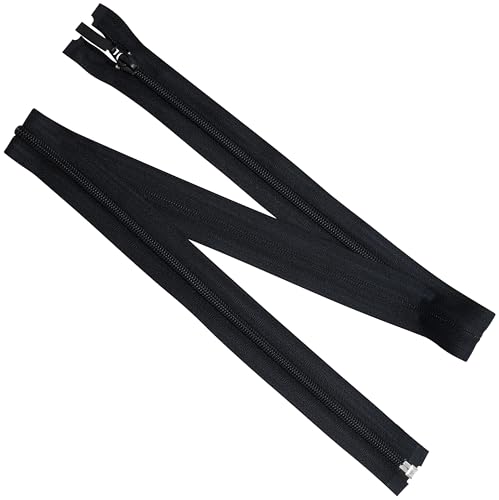 AERZETIX - Juego de 6 cremalleras espirales N°5 85 cm | separables | color negro | con tirador decorativo | para confección de prendas de vestir, accesorios textiles, bolsos y creaciones diversas