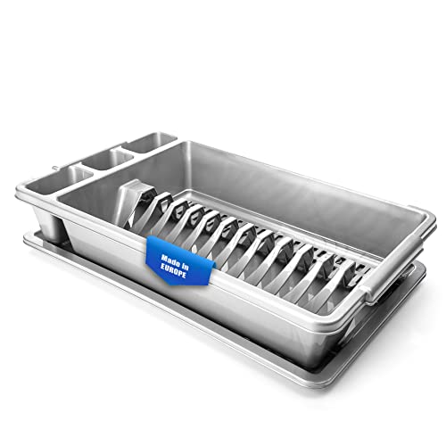 BigDean Abtropfgestell Abtropfgitter Schale grau 46x27x9cm (LxBxH)...