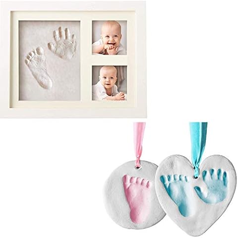Bubzi Co Baby Footprint & Handprint Frame & Ornament Set Baby Girl Gifts & Baby Boy Gifts, Unique Baby Shower Gifts, Personalized Baby Gifts for Baby Registry, Keepsake Box for Room Wall Nursery Decor Cover