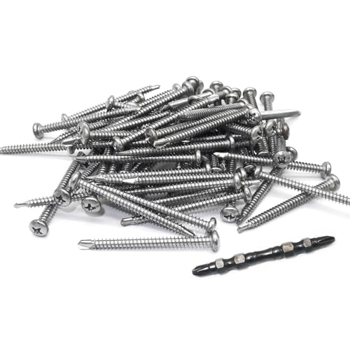 Vis auto-taraudeuses cruciformes en inox pour tôle métallique et profilé alu x100