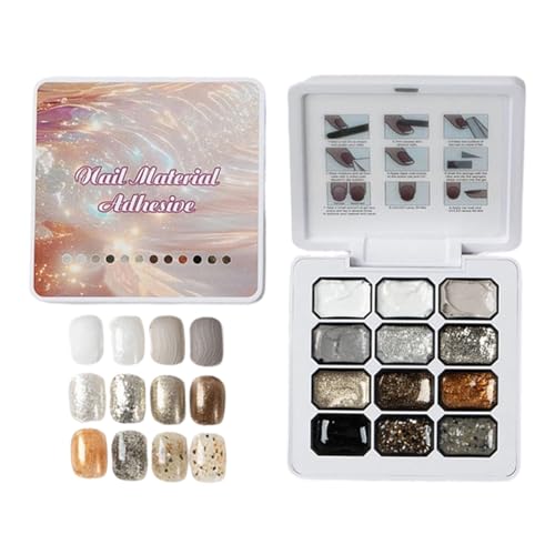Byuexhp Paleta de uñas de gel – 12 colores semisólidos degradados – Gel de uñas | para niñas mujeres adolescentes para practicar en casa salón vacaciones verano Halloween boda vida