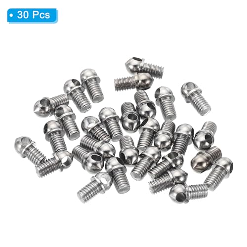 Image of PATIKIL M3x0.5 Eye Bolts, 30 Pack Screw Hook Loop Ring Decorative Light Fixture for Candle Pendant Lamp Chandelier DIY Project, Silver Tone